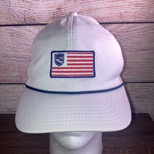 EUC Mens Imperial Headwear White Rope Golf Hat w/ Rivercrest Country Club Logo